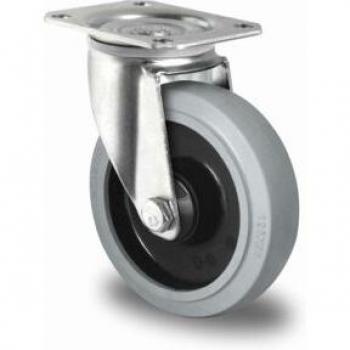 CASCOO Lenkrolle mit Elastik-Reifen, Ø 125 mm, Serie R4E2