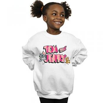 Tom & Jerry meisjes gradient logo trui 7–8 jaar wit
