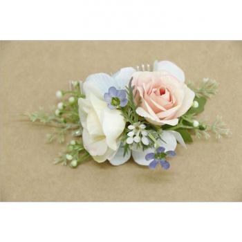 Vintage Pink and Blue Floral Bridal Hair Headdress