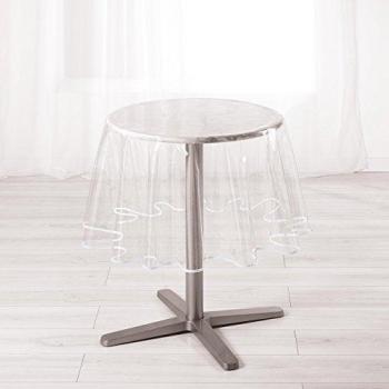 Nappe cristal ronde - LIGNE DECOR - 180 cm - PVC uni - Blanc