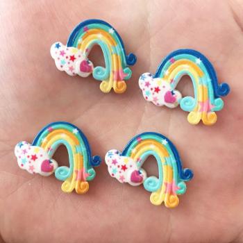 Rainbow Flatback Resin Stones for DIY Crafts 10Pcs R313