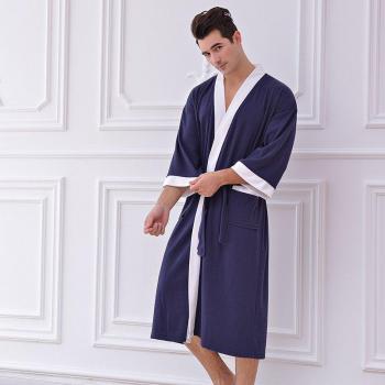 Albornoz para hombre grande M XL XXL en color negro/azul marino