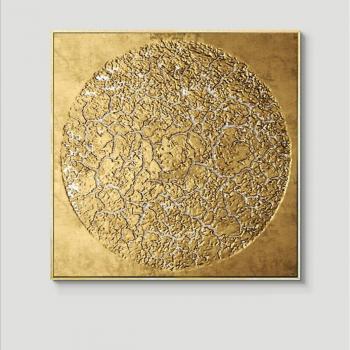 TPFLiving Wandbild Kunstdruck - Moderne Kunst in Schwarz und Gold