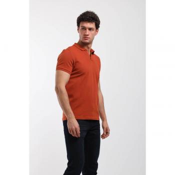 T-shirt polo senza bottoni per uomini M rosso