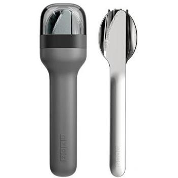 ZOKU Edelstahl-Besteck für unterwegs, Charcoal