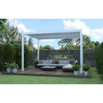 Pergola bioclimatica da esterno antracite in alluminio 3x4 m