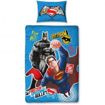 Superman & Batman Dual‑Panel Duvet Sheet – Polyester/Cotton Blend