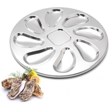 8 Slot Stainless Steel Oyster Platter