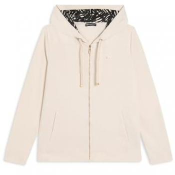 Felpa Freddy animalier con zip frontale in white sand