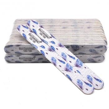 100 Stück Blumenmuster Nagelfeilen Holz Grau Schleifpapier 100/120/150/180/240 Maniküre