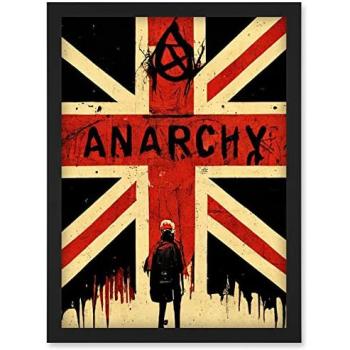 Artery8 Civil Unrest Punk Rioting – Black Edition UK Parliament Houses Wall Art Print A4