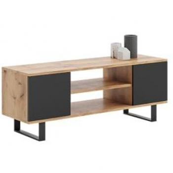 Mueble RTV Focus 135 cm en Roble y Negro Elegante