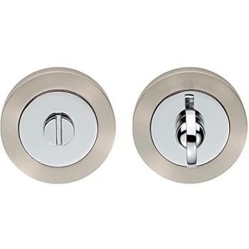 Round Thumbturn Security Handle – 50 mm, Rose Nickel & Chrome Finish