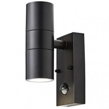 Forum Neso Wall GU10 Up/Downlight with PIR IP44 - Black