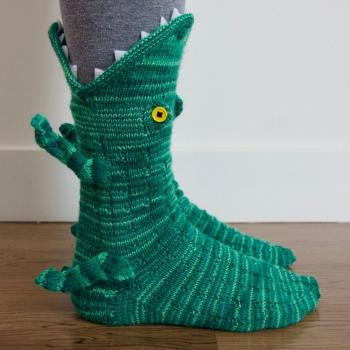 Chaussettes de Noël en Tricot Crocodile