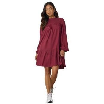 PixieGirl Petite Langarmkleid mit rotem Knopf