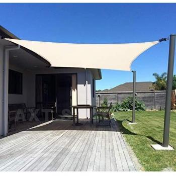 Toldo Vela de Sombra Rectangular 3 x 4 m Protección Rayos UV HDPE Beige