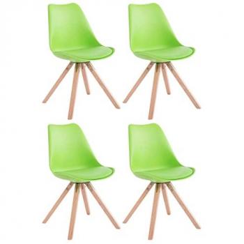 Set di 4 sedie Toulouse in similpelle verde natura