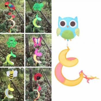 Molino de viento espiral infantil con diseño de animal, decoración de jardín, 1 unidad