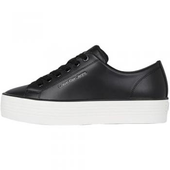CK Jeans Damen Sneakers BOLD VULC FLATF LOW LTH Schwarz