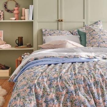 Drap plat imprimé en percale de coton, Bosquet