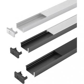 Hs Rowe Profilo LED Canneline Nero L3M Alu + Copertura