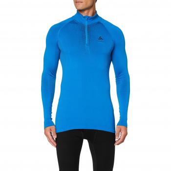 Odlo Männer BL Turtleneck Half-Zip Warmtop Unterhemd in Direktoire Blau‑Schwarz, L