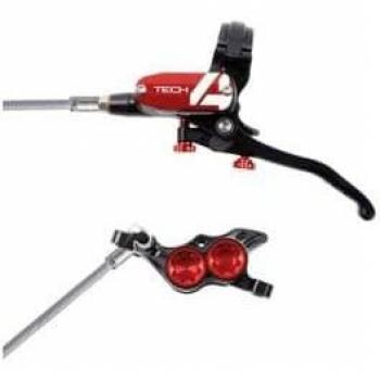 Hope Tech 4 E4 Disc Brake vorne schwarz roter Geflechtschlauch