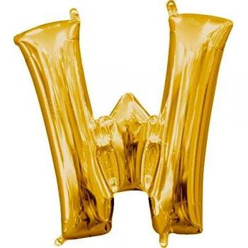 Amscan 3305711 Folienballon Minishape Buchstabe W, Gold