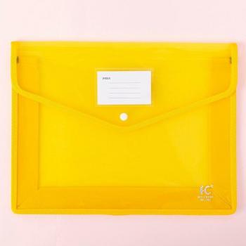 A4 Transparent Lightweight Document Holder Bag Waterproof Folder with Large Capacity and Button Closure