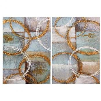 ADDA HOME Set 2 Lienzos Abstrac. 40% Pintado Mano 50x3x70 Cm