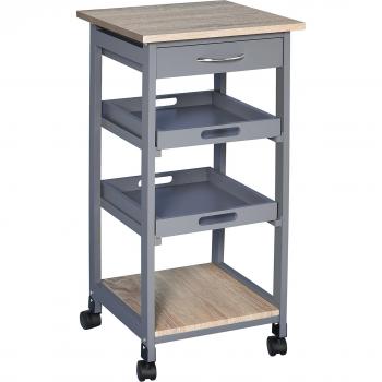 Carrello da Cucina HOMCOM con Cassetto e Vassoi Estraibili
