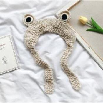 XEONGKVI Children's Knitted Frog Cap