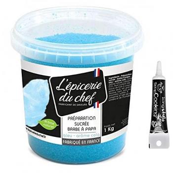 Blauwe Suiker voor Suikerspin 1 kg + Zwarte Decoratiestift