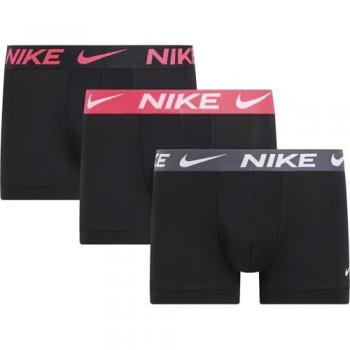 Bóxer Nike Trunk Logo Negro Puro Rojo (3 Unidades) - L