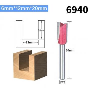 Industrial Grade Straight Router Bit for Wood - 6mm, 8mm, 10mm, 12mm