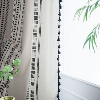 Bohemian Printed Curtain with Tassels