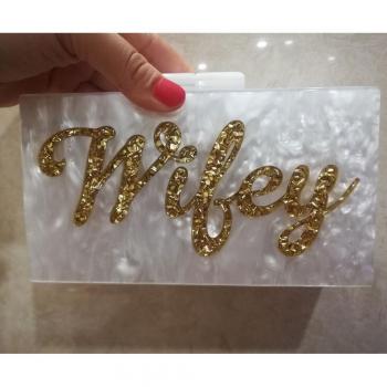 Wifey Acrylic Box Clutch
