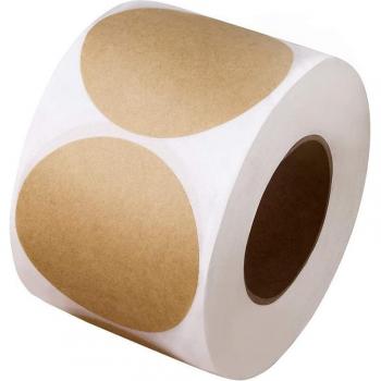 2 Inch Natural Brown Kraft Stickers Round Blank 500 Labels