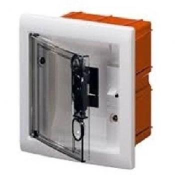 Cuadro eléctrico de empotrar Gewiss 18 módulos transparente ahumado