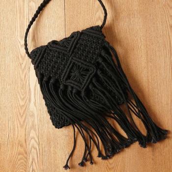 Handgefertigte Boho-Strand-Tasche – Quaste Crossbody Schulterkoffer