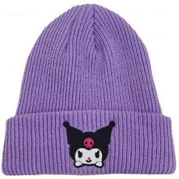 Waytogo Kawaii Mignon Anime Mélodie Kuromi Cinnamoroll Bonnet Chapeau Femmes Mens Mignon Brodé Hiver Chaud Crâne Ski Tricoté Doux