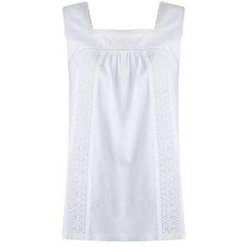 Chelle Organic Cotton Jersey Vest in White