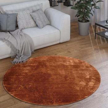Paco Home - Tappeto Morbido Monocolore Rame Ø 160 cm