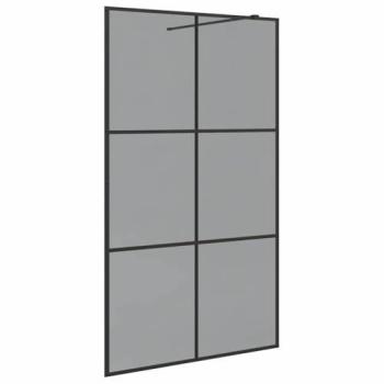 115 cm × 195 cm Black Tempered Glass Shower Enclosure