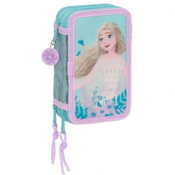 Estuche Triple Frozen II Hello Spring Azul Claro 12.5 x 19.5 x 5.5 cm (36 Piezas)