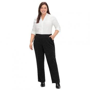 Sheego Pantalón Negro con Estampado