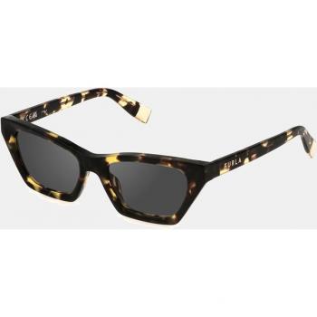 Furla Women's Sunglasses Sfu777 Shiny Havana / Soya Smoke CAT3