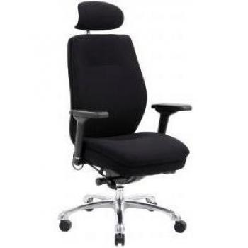 Domino Black Fabric Chair with Headrest PO000066