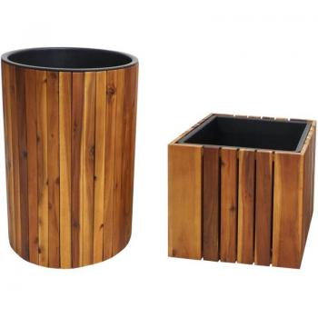 Acacia Dual: Maceteros Redondos y Cuadrados